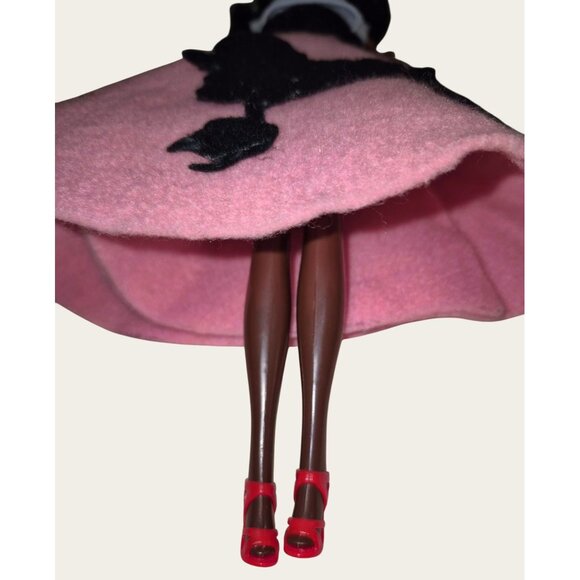 Barbie -like Doll 1950s-Inspired Outfit With Pink Poodle Skirt White Top Red Sho - Picture 2 of 8